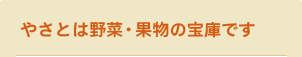 やさとは野菜・果物の宝庫です